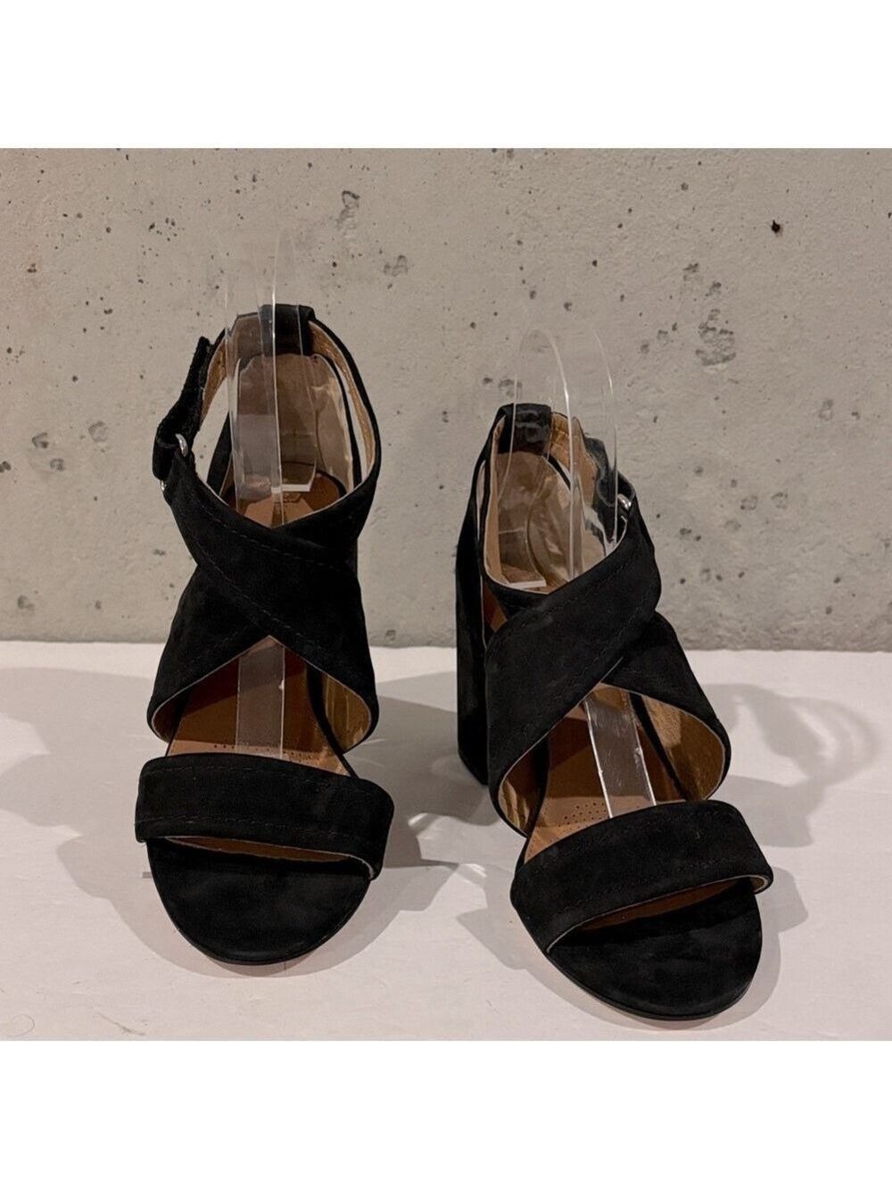Corso Como Black Suede Nattie Strappy Heels - Size 8